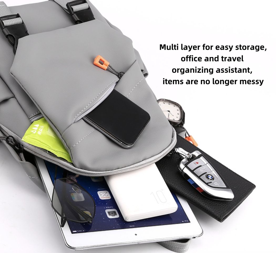 Chest Bag Man Cross-body Sling Bag Men Bags Single Shoulder Fashion Backpack Bag Crossbody Bag Simple Messenger Bag Man Sports Travel Casual Bag with USB Charging Port