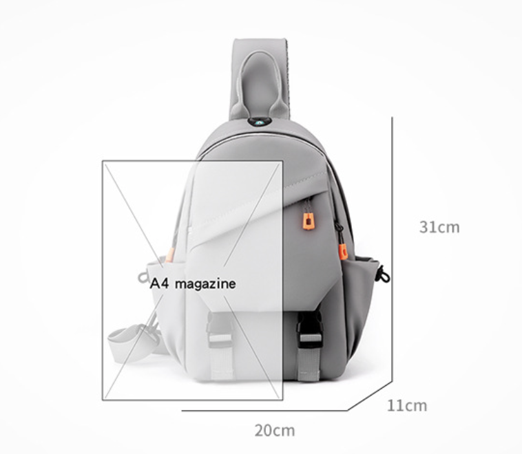 Chest Bag Man Cross-body Sling Bag Men Bags Single Shoulder Fashion Backpack Bag Crossbody Bag Simple Messenger Bag Man Sports Travel Casual Bag with USB Charging Port