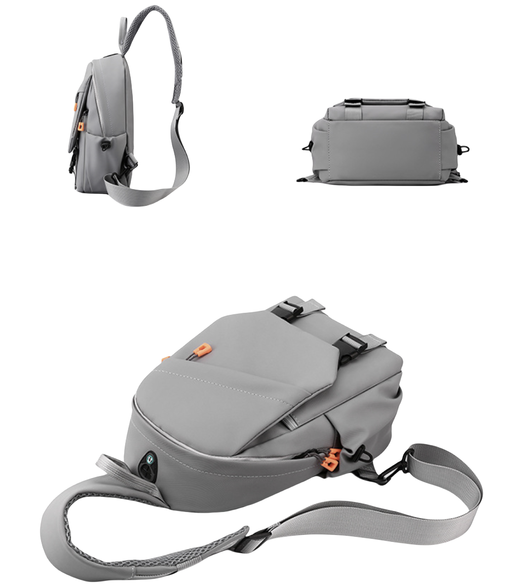 Chest Bag Man Cross-body Sling Bag Men Bags Single Shoulder Fashion Backpack Bag Crossbody Bag Simple Messenger Bag Man Sports Travel Casual Bag with USB Charging Port