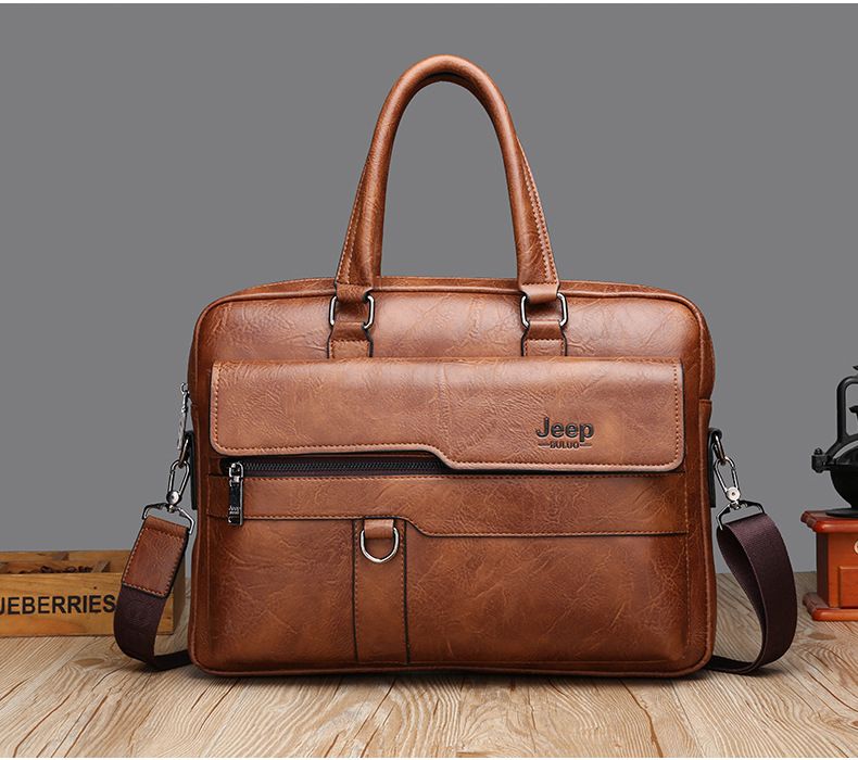 Briefcase Bags Men Leather Handbag Laptop Bag Portable Business Messenger Bag Luxury Shoulder Bag