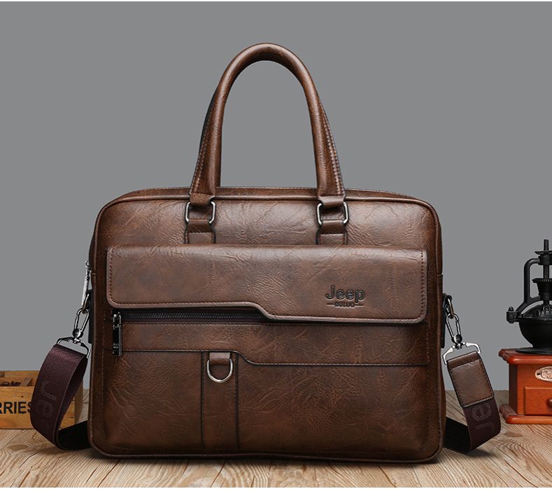 Briefcase Bags Men Leather Handbag Laptop Bag Portable Business Messenger Bag Luxury Shoulder Bag