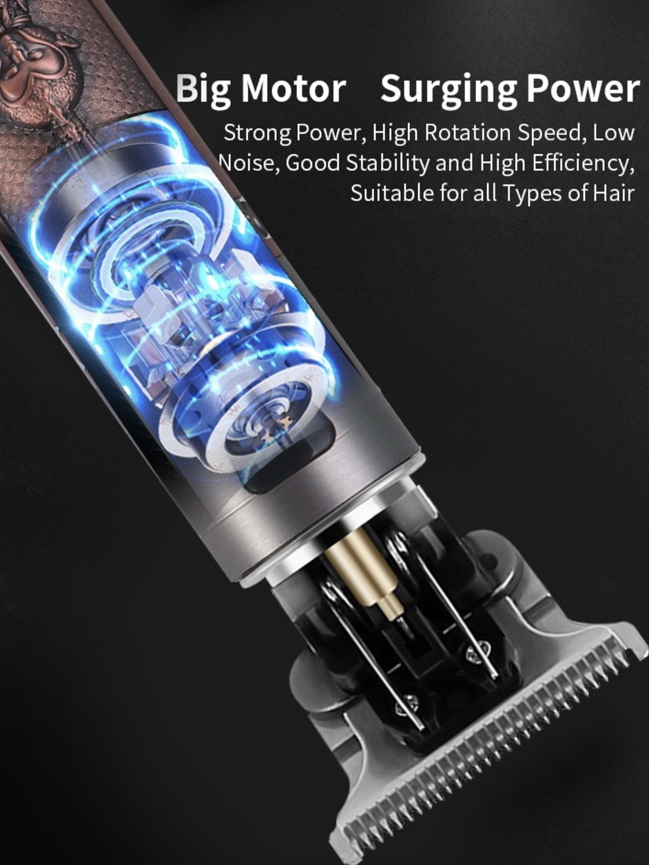Hair Clipper Rechargeable USB Electric Hair Cutting Machine Man Trimmer Barber Bald Head Electric Pusher Oil Head Hair Clipper Carving Mark Shaving Knife
