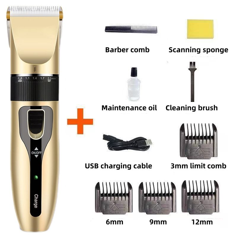 Professional Electric Cordless Hair Clipper with Accessory Blade Guard Rechargeable Balding Hair Clippers