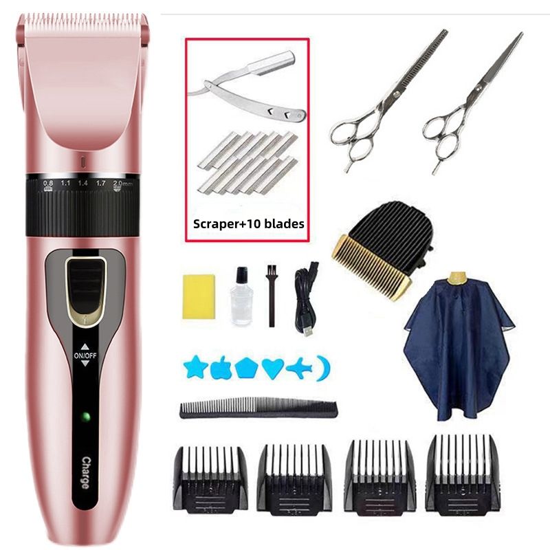 Professional Electric Cordless Hair Clipper with Accessory Blade Guard Rechargeable Balding Hair Clippers