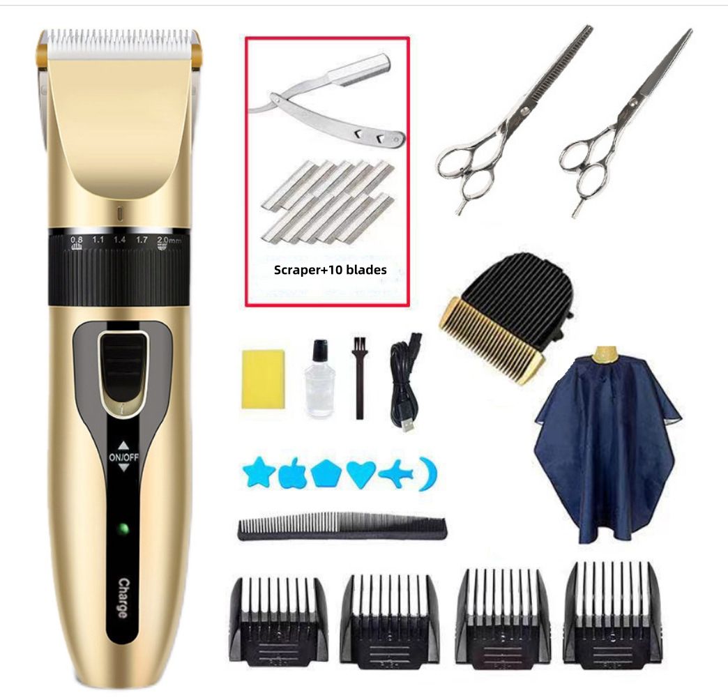 Professional Electric Cordless Hair Clipper with Accessory Blade Guard Rechargeable Balding Hair Clippers