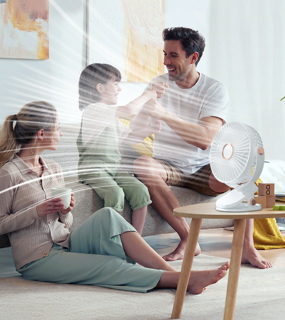 Fan Portable Fan Electric Fan Light Multi Functional Clip Fan with Night Light Desk Fan USB Rechargeable Small Fan Student Dormitory Quiet Five Speeds Mini Fan for Home Office Car Outdoor Travel