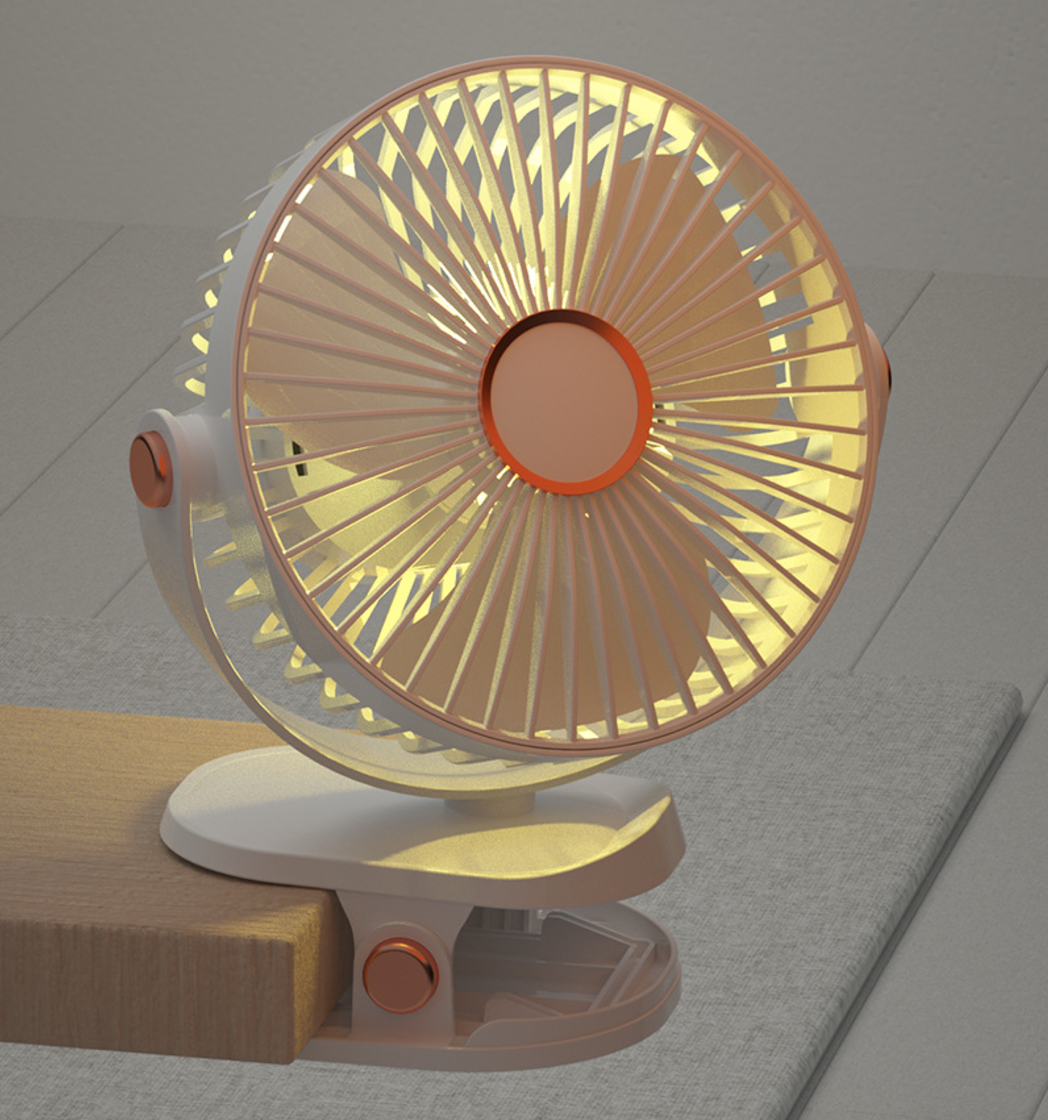 Fan Portable Fan Electric Fan Light Multi Functional Clip Fan with Night Light Desk Fan USB Rechargeable Small Fan Student Dormitory Quiet Five Speeds Mini Fan for Home Office Car Outdoor Travel