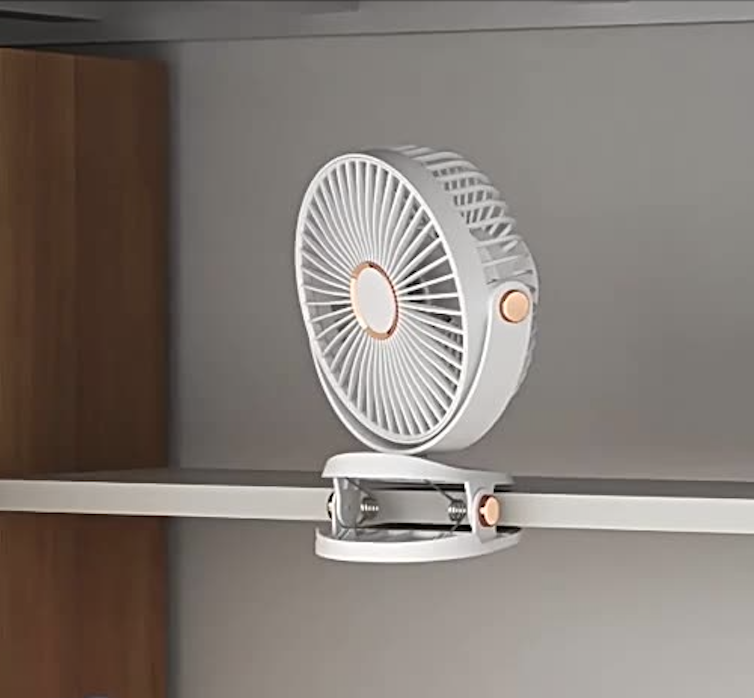 Fan Portable Fan Electric Fan Light Multi Functional Clip Fan with Night Light Desk Fan USB Rechargeable Small Fan Student Dormitory Quiet Five Speeds Mini Fan for Home Office Car Outdoor Travel