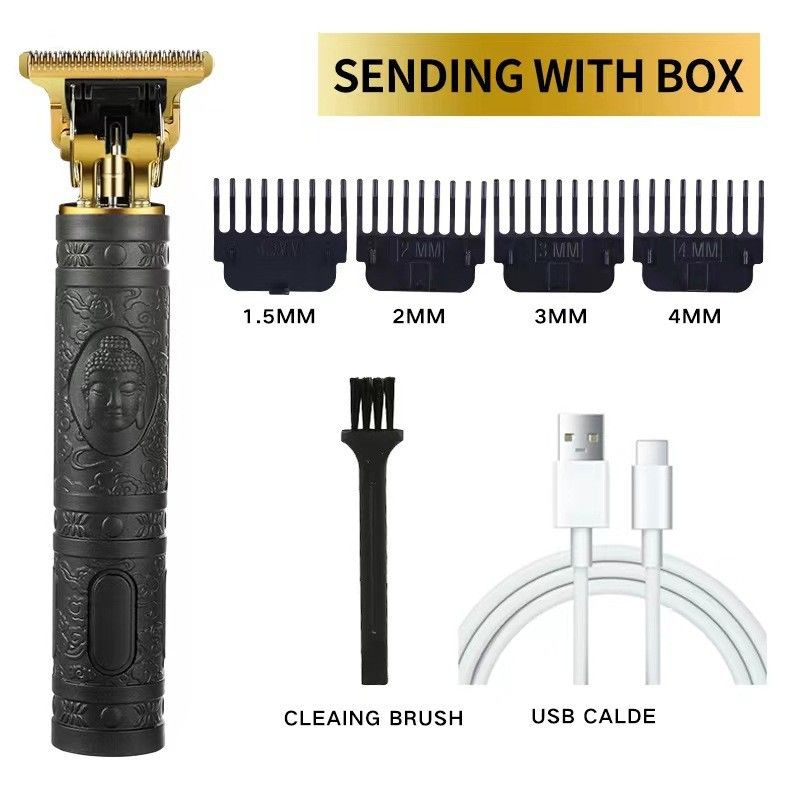 Hair Clipper Rechargeable USB Electric Hair Cutting Machine Man Trimmer Barber Bald Head Electric Pusher Oil Head Hair Clipper Carving Mark Shaving Knife