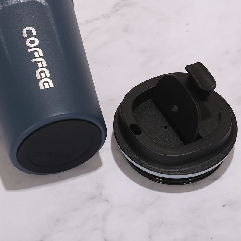 510ML Vacuum Flask Large Capacity Coffee Cup Mug Outdoor Portable Travel Cup Hot Cold Water Thermos Bottle Stainless Steel Insulated Cup Vacuum Flask Men Women Reusable Office Cup with Leak-proof Lid