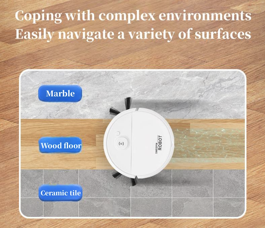 Robotic Vacuum Cleaner Sweep Clean Mop Integrated New Automatic Home Intelligent Vacuum Cleaner USB Charging White Floor Cleaning Machine Wireless Carpet Cleaner Household Mini Sweeping Machine