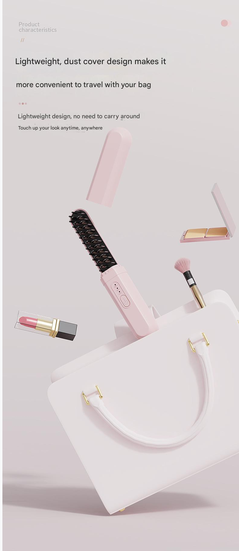 Hair Straightener Comb Electric Curling Brush New Capsule Straight Comb Negative Iron Hair Care Home Wireless Portable Hair Straightener Straight Roll Dry Wet Dual Use Hair Styling Tools