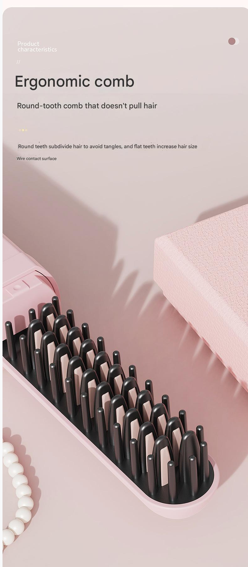 Hair Straightener Comb Electric Curling Brush New Capsule Straight Comb Negative Iron Hair Care Home Wireless Portable Hair Straightener Straight Roll Dry Wet Dual Use Hair Styling Tools
