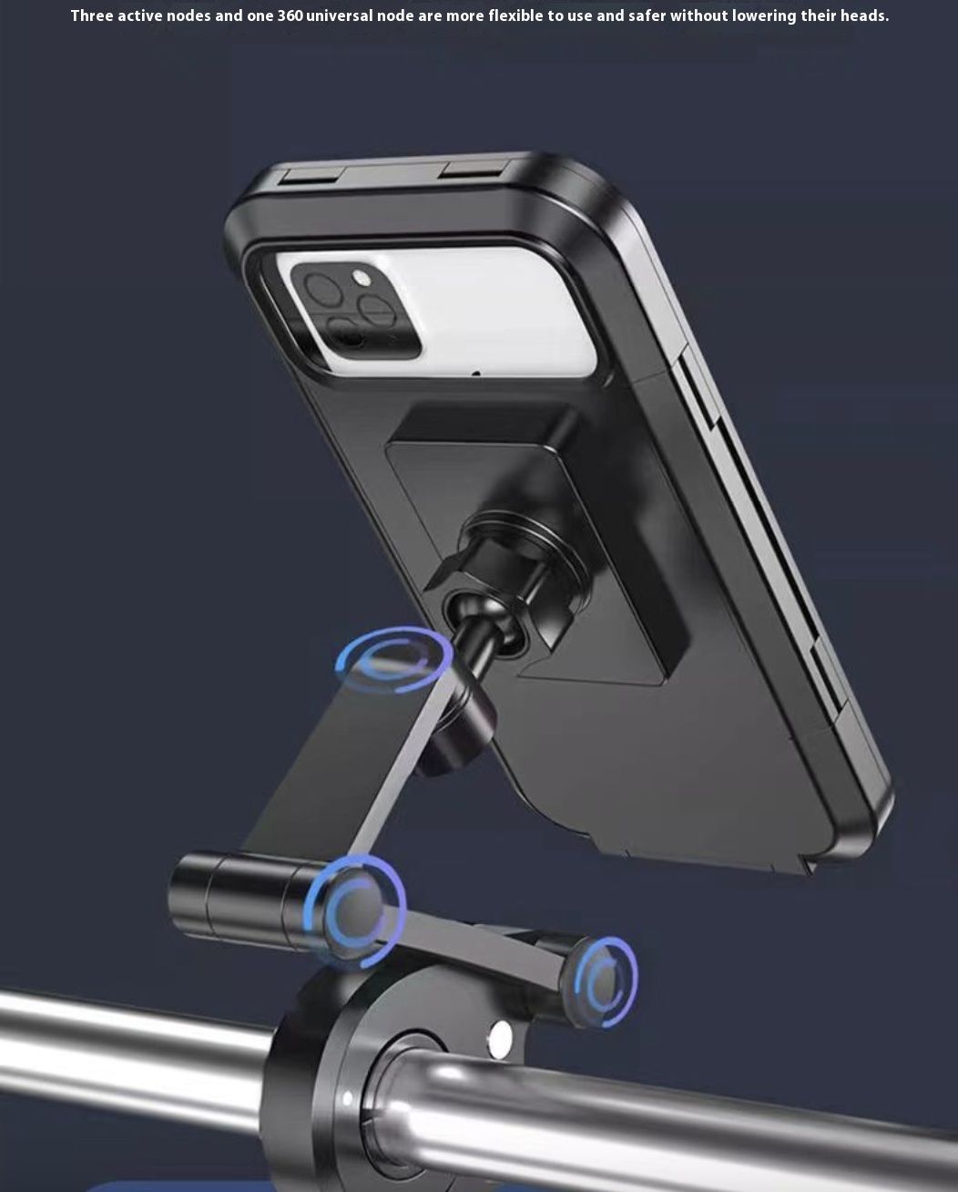 Motorcycle Phone Holder Rotatable Waterproof Navigation Mobile Phone Holder Bracket Mount for Smartphone Bike Bicycle Fully Enclosed Touch Screen Cellphone Holder Rain Cover for Phone