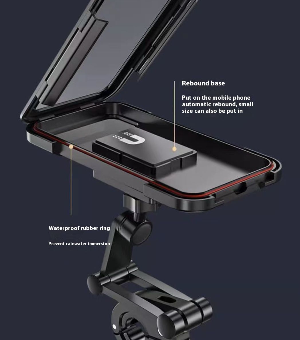 Motorcycle Phone Holder Rotatable Waterproof Navigation Mobile Phone Holder Bracket Mount for Smartphone Bike Bicycle Fully Enclosed Touch Screen Cellphone Holder Rain Cover for Phone