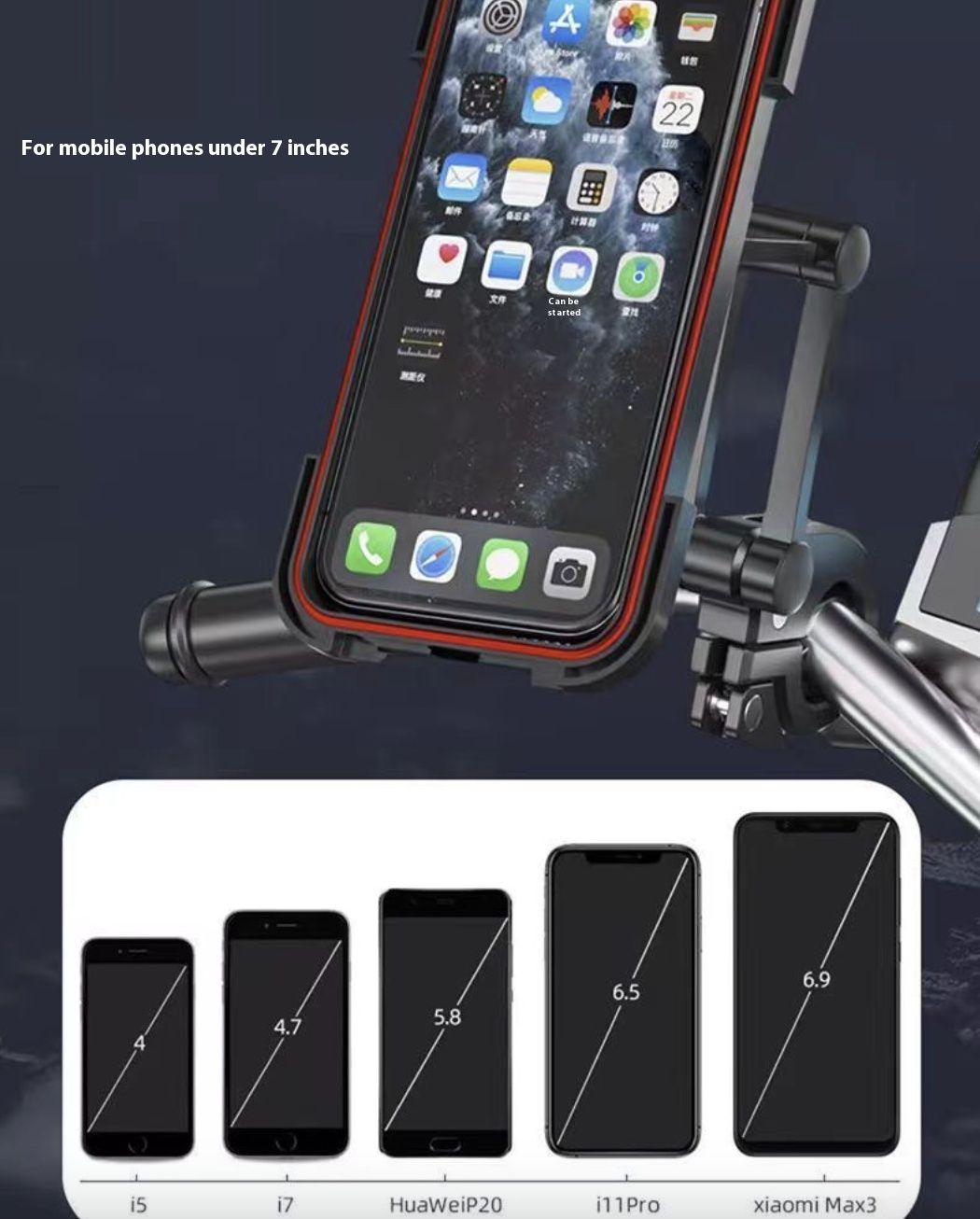 Motorcycle Phone Holder Rotatable Waterproof Navigation Mobile Phone Holder Bracket Mount for Smartphone Bike Bicycle Fully Enclosed Touch Screen Cellphone Holder Rain Cover for Phone