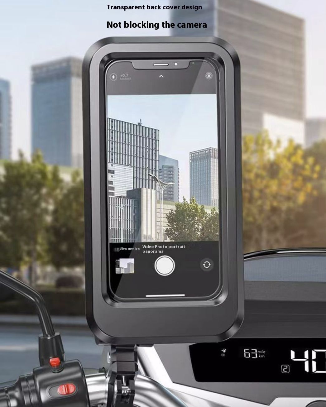 Motorcycle Phone Holder Rotatable Waterproof Navigation Mobile Phone Holder Bracket Mount for Smartphone Bike Bicycle Fully Enclosed Touch Screen Cellphone Holder Rain Cover for Phone