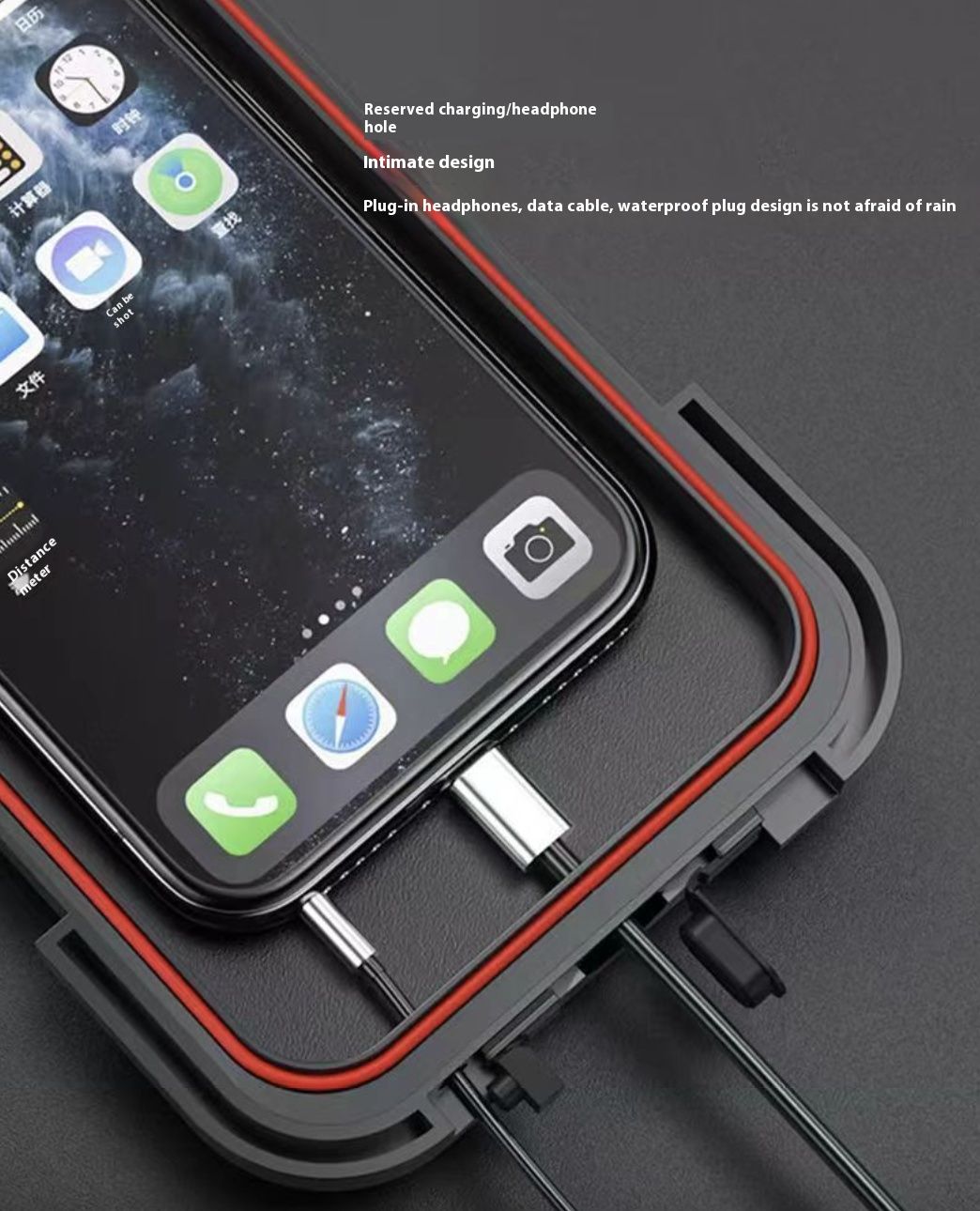 Motorcycle Phone Holder Rotatable Waterproof Navigation Mobile Phone Holder Bracket Mount for Smartphone Bike Bicycle Fully Enclosed Touch Screen Cellphone Holder Rain Cover for Phone