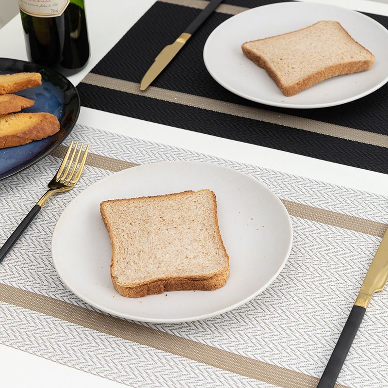 8 pcs one set Place Mat Table Mat PVC Waterproof Oil Resistant Heat-Insulating Dining Table Mat Golden Arrow Pattern Rectangle Hotel Restaurant Western Mat Teslin Woven Placemat Kitchen Table Mats