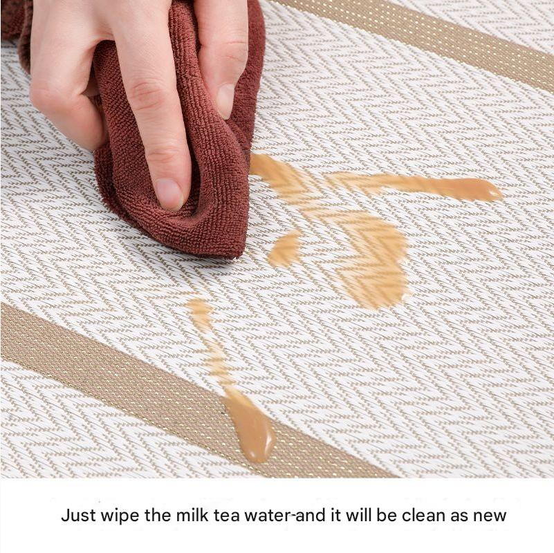 8 pcs one set Place Mat Table Mat PVC Waterproof Oil Resistant Heat-Insulating Dining Table Mat Golden Arrow Pattern Rectangle Hotel Restaurant Western Mat Teslin Woven Placemat Kitchen Table Mats