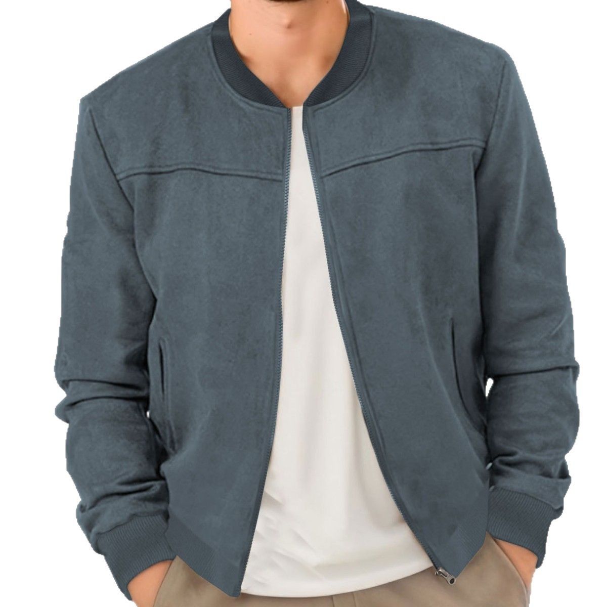 Jackets Coats Autumn Suede Solid Color Men's Zipper Jacket Casual Retro Long Sleeved Cardigan Jacket Men's Clothing