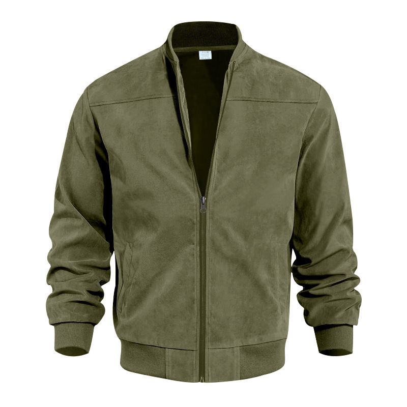 Jackets Coats Autumn Suede Solid Color Men's Zipper Jacket Casual Retro Long Sleeved Cardigan Jacket Men's Clothing