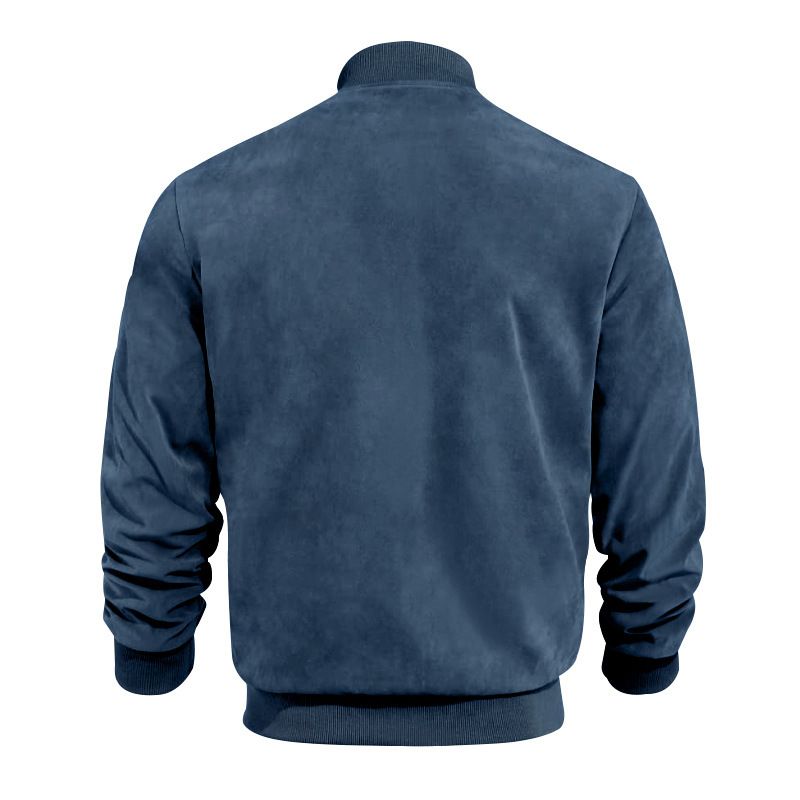 Jackets Coats Autumn Suede Solid Color Men's Zipper Jacket Casual Retro Long Sleeved Cardigan Jacket Men's Clothing