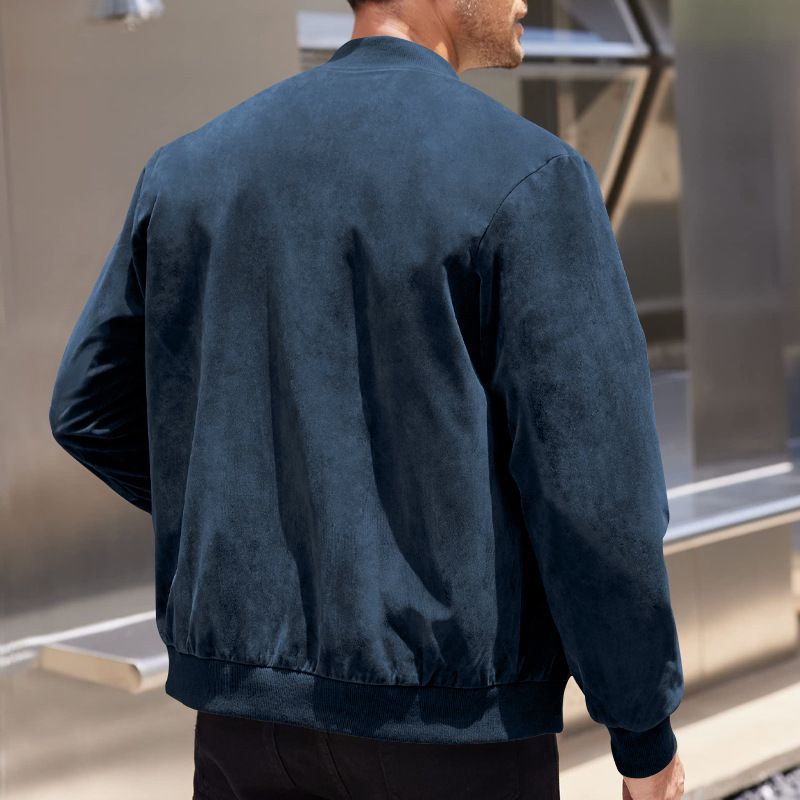 Jackets Coats Autumn Suede Solid Color Men's Zipper Jacket Casual Retro Long Sleeved Cardigan Jacket Men's Clothing