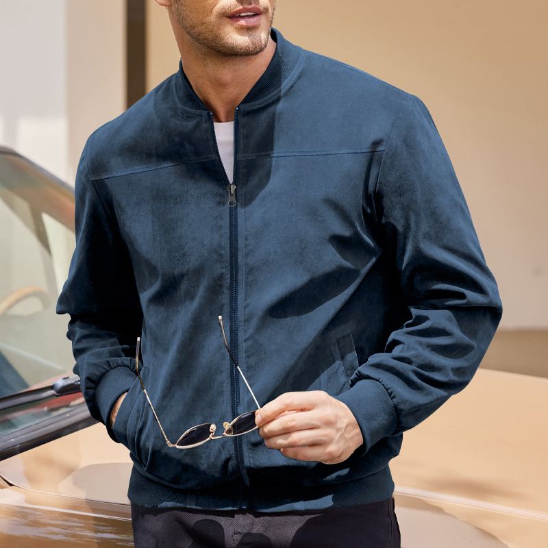 Jackets Coats Autumn Suede Solid Color Men's Zipper Jacket Casual Retro Long Sleeved Cardigan Jacket Men's Clothing