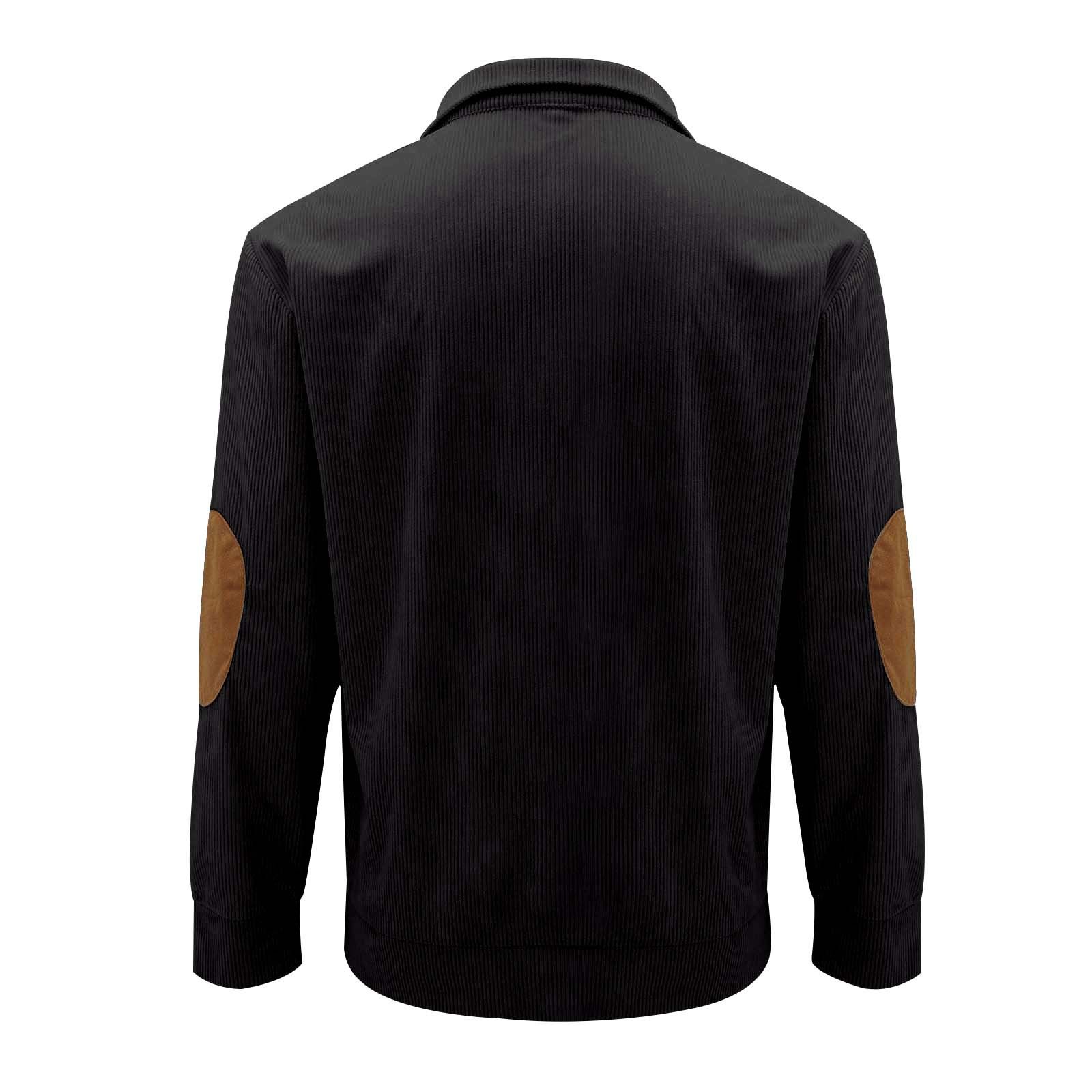 Men's Clothing Tops Sweatshirts Men's Outdoor Casual Long Sleeved Sportswear Stand up Collar Corduroy Sweatshirt