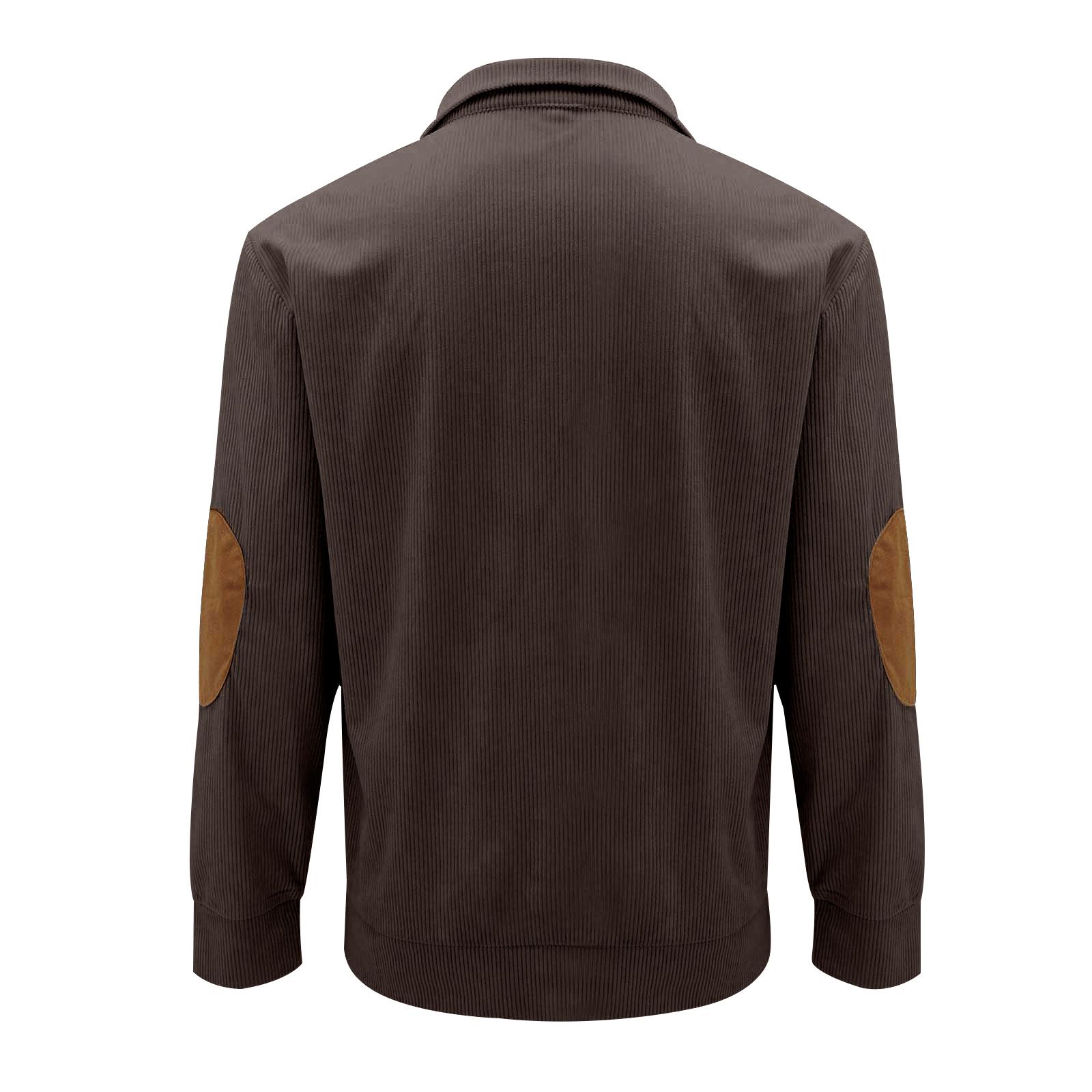Men's Clothing Tops Sweatshirts Men's Outdoor Casual Long Sleeved Sportswear Stand up Collar Corduroy Sweatshirt