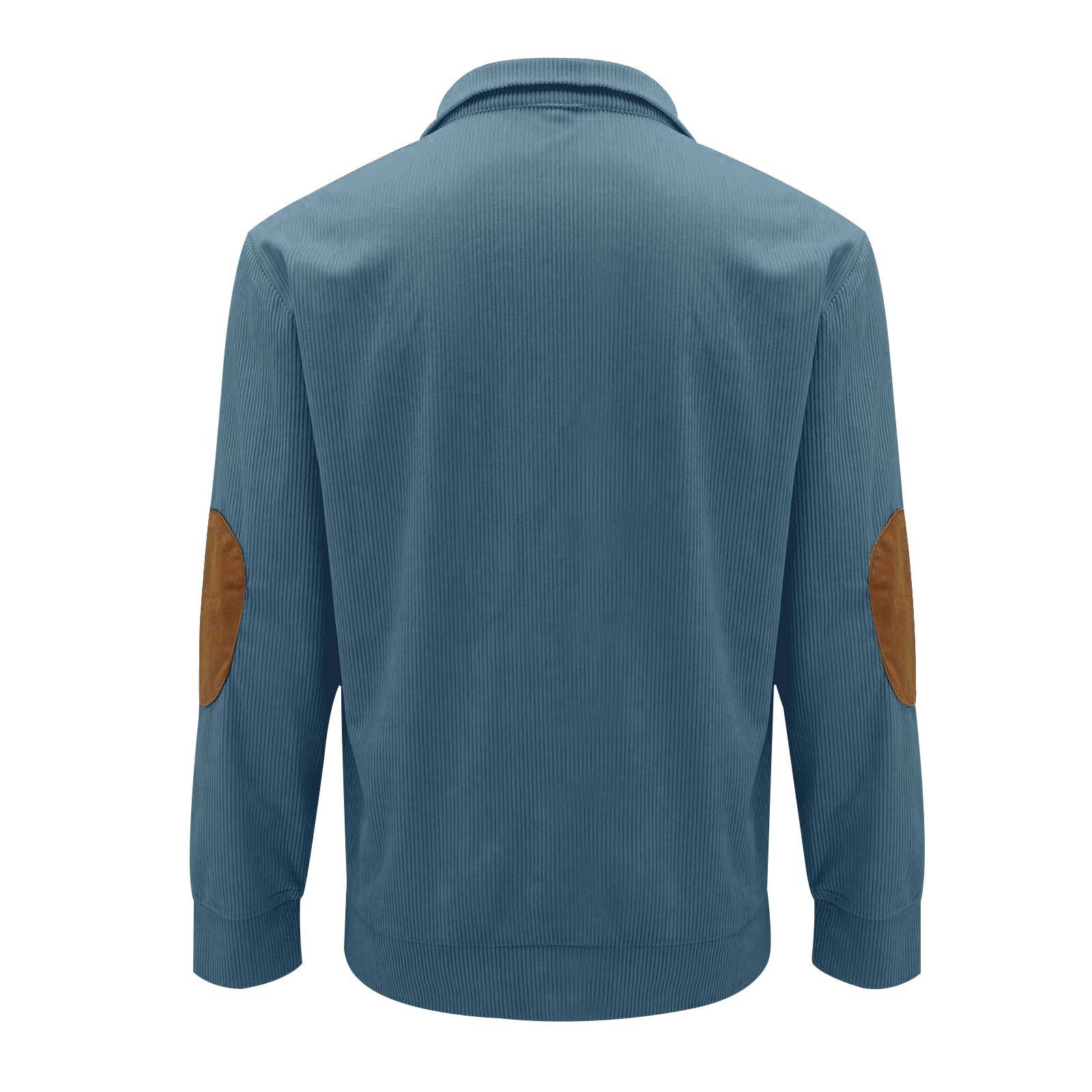 Men's Clothing Tops Sweatshirts Men's Outdoor Casual Long Sleeved Sportswear Stand up Collar Corduroy Sweatshirt