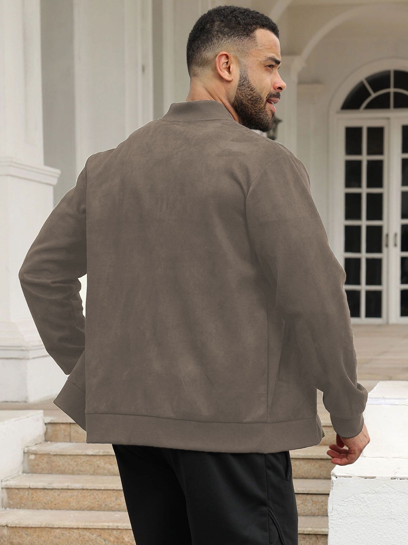 Men's Clothing Tops Jackets Coats Men's Fashion Casual Suede Lightweight Hoodie Jacket