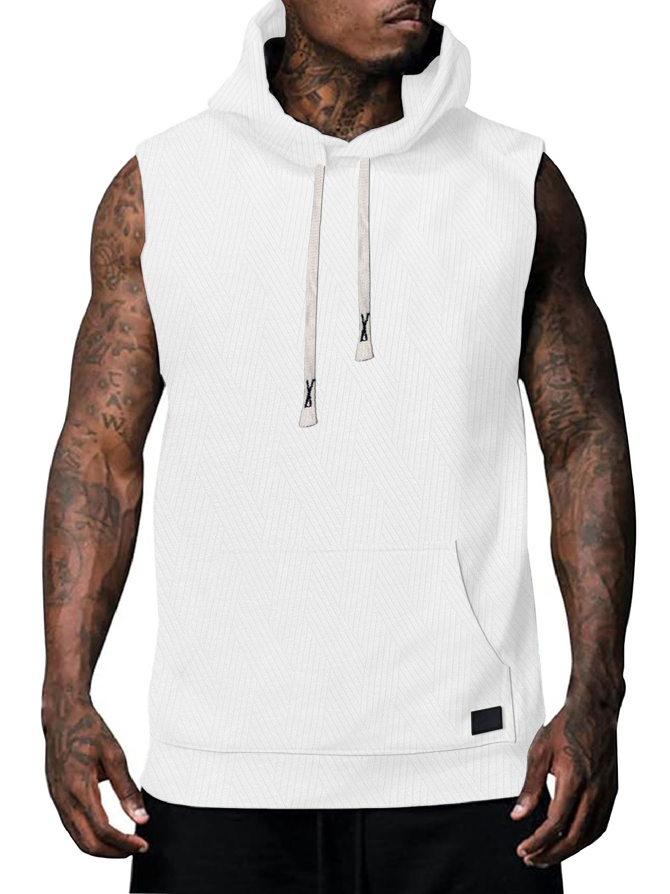 Summer Sleeveless Vest Top Men's Casual Hooded Sweatshirt T-Shirt Hip-Hop Sportswear Men's Clothing Tops Sweatshirts Hoodies