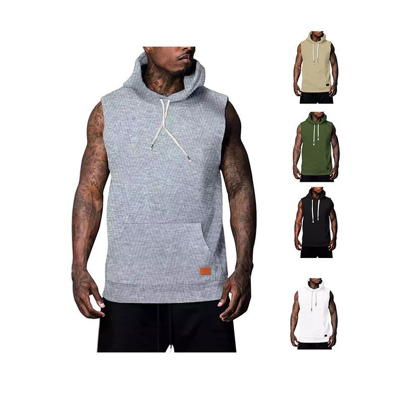 Summer Sleeveless Vest Top Men's Casual Hooded Sweatshirt T-Shirt Hip-Hop Sportswear Men's Clothing Tops Sweatshirts Hoodies
