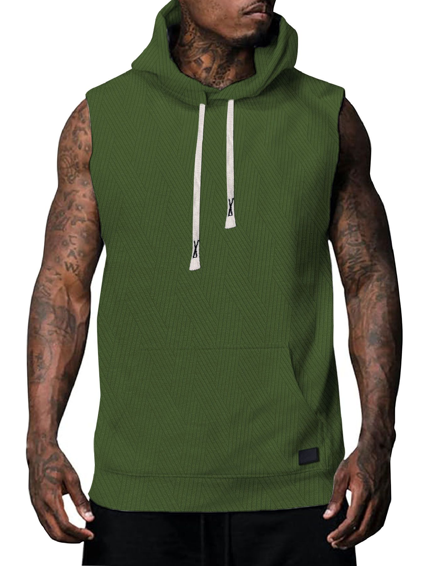 Summer Sleeveless Vest Top Men's Casual Hooded Sweatshirt T-Shirt Hip-Hop Sportswear Men's Clothing Tops Sweatshirts Hoodies