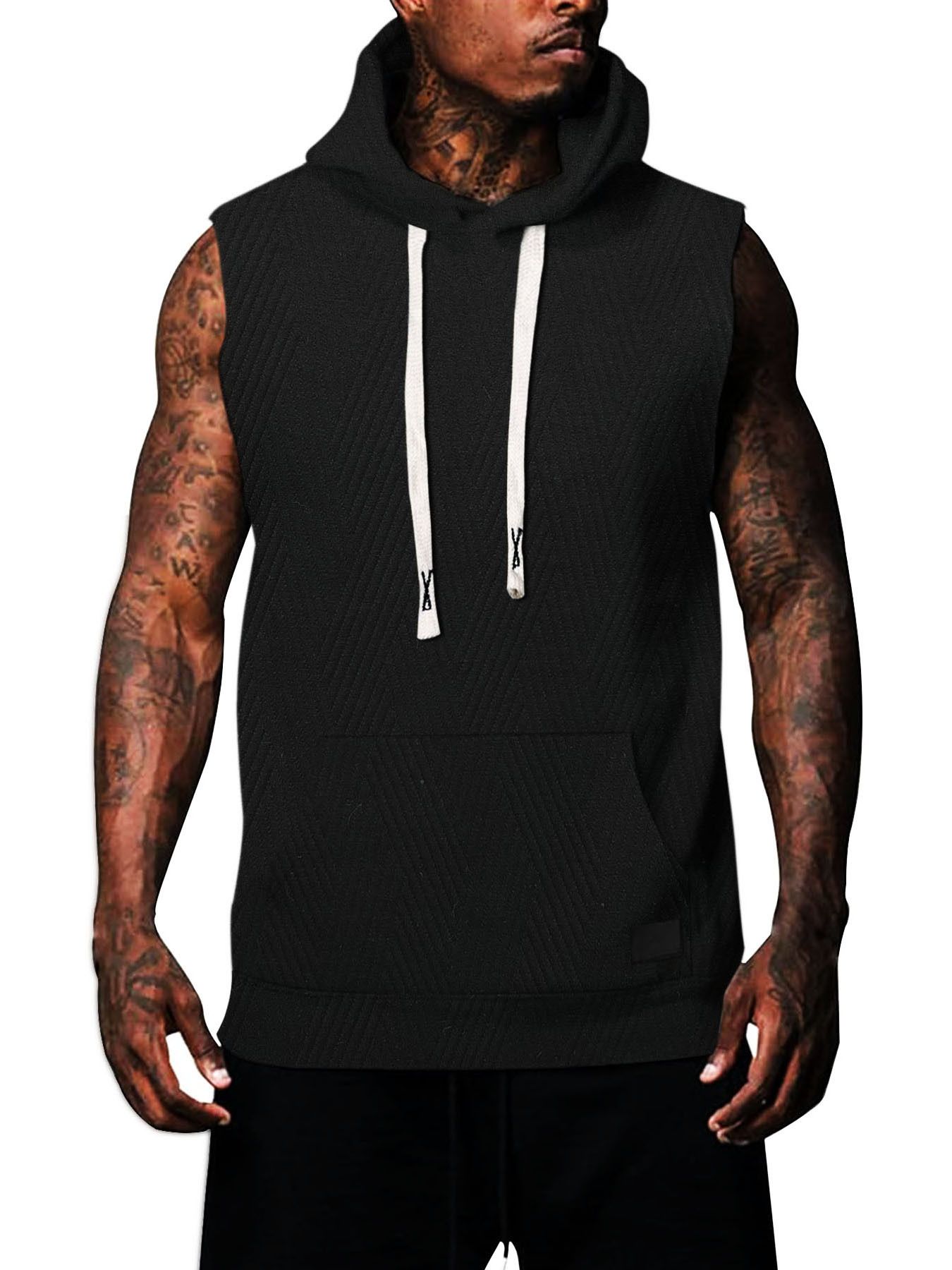 Summer Sleeveless Vest Top Men's Casual Hooded Sweatshirt T-Shirt Hip-Hop Sportswear Men's Clothing Tops Sweatshirts Hoodies