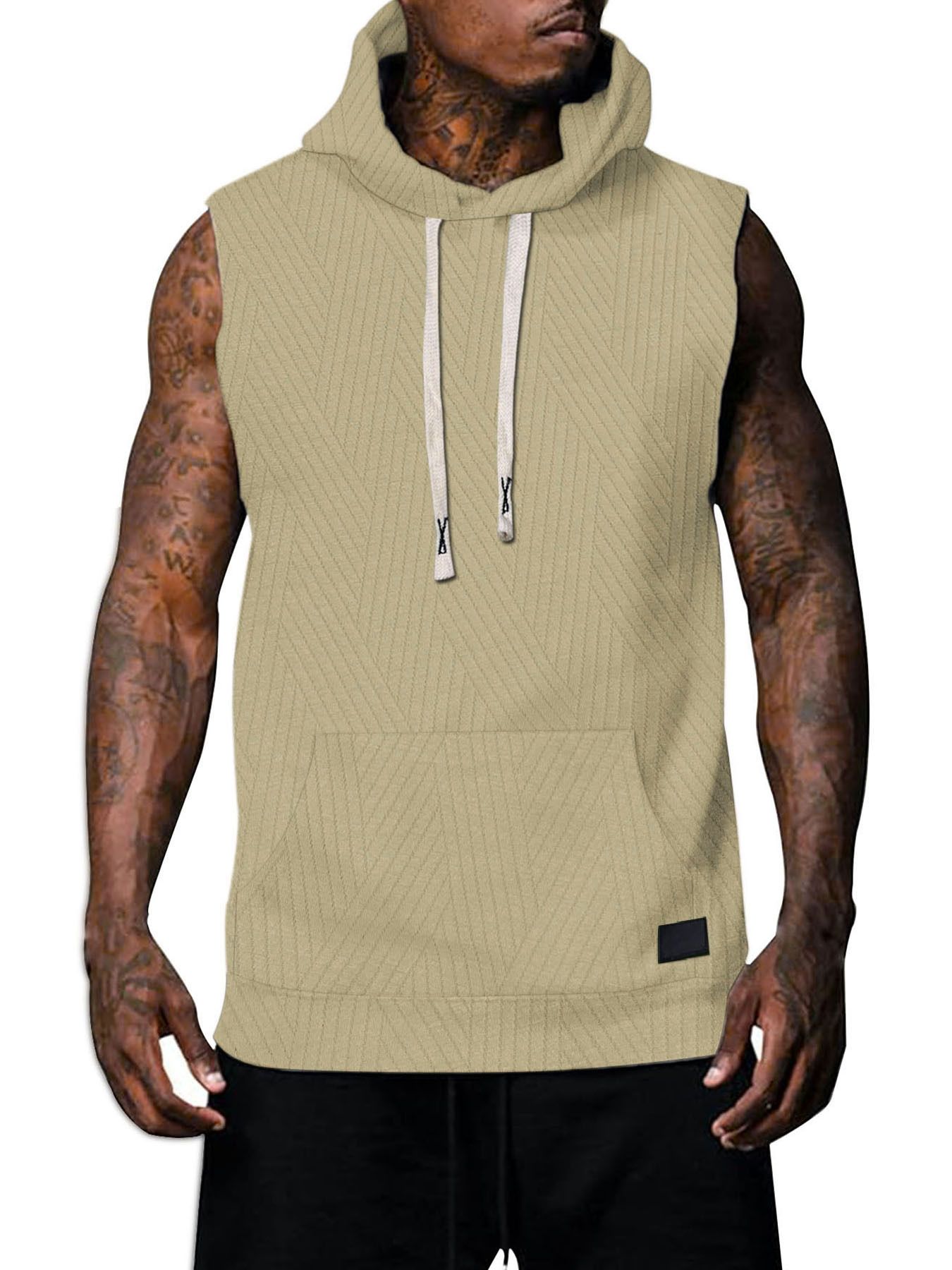 Summer Sleeveless Vest Top Men's Casual Hooded Sweatshirt T-Shirt Hip-Hop Sportswear Men's Clothing Tops Sweatshirts Hoodies