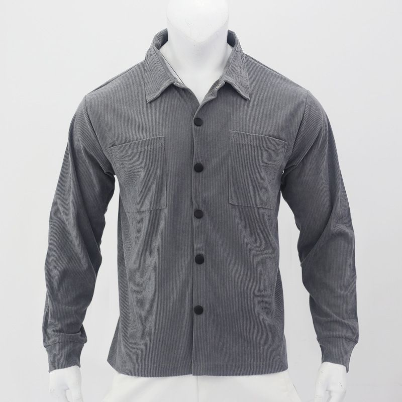 Men's Shirt New Multi Pocket Slim Fit Cardigan Corduroy Casual Men's Coat Top Trendy Workwear Men's Clothing Tops Jackets Coats
