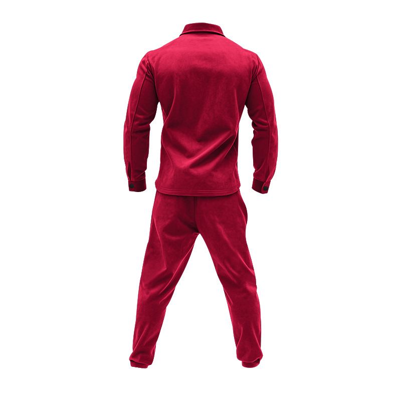 Men's Clothing Sets Two-Piece Outfits European American Autumn Winter Jacket Casual Pants Two-Piece Set Men's Solid Color Men's Suede Suit