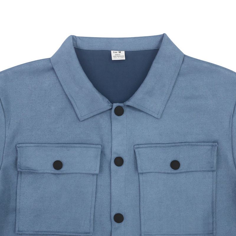 Men's Clothing Sets Two-Piece Outfits European American Autumn Winter Jacket Casual Pants Two-Piece Set Men's Solid Color Men's Suede Suit