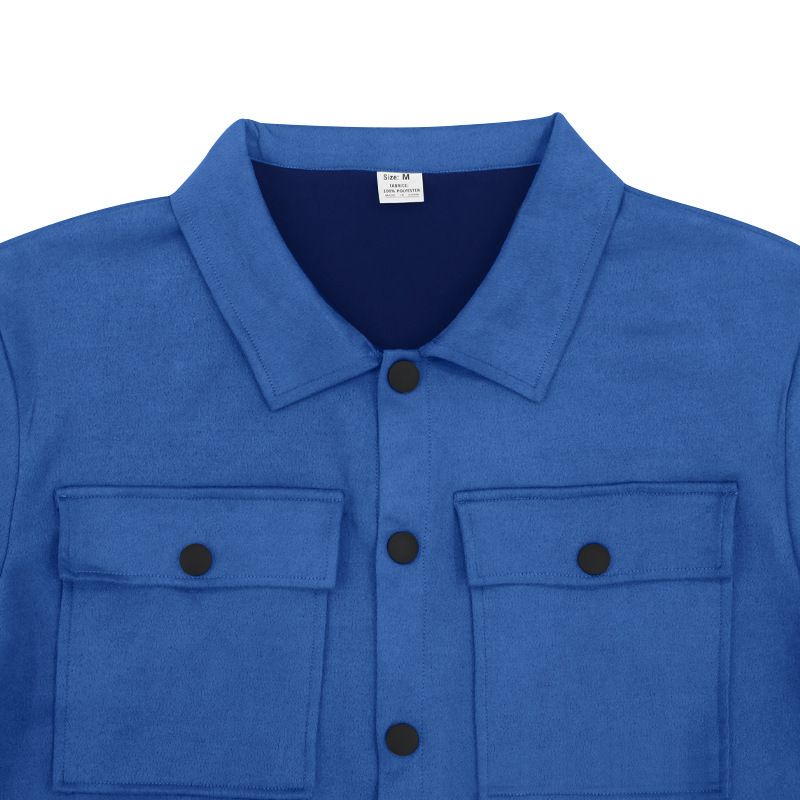 Men's Clothing Sets Two-Piece Outfits European American Autumn Winter Jacket Casual Pants Two-Piece Set Men's Solid Color Men's Suede Suit