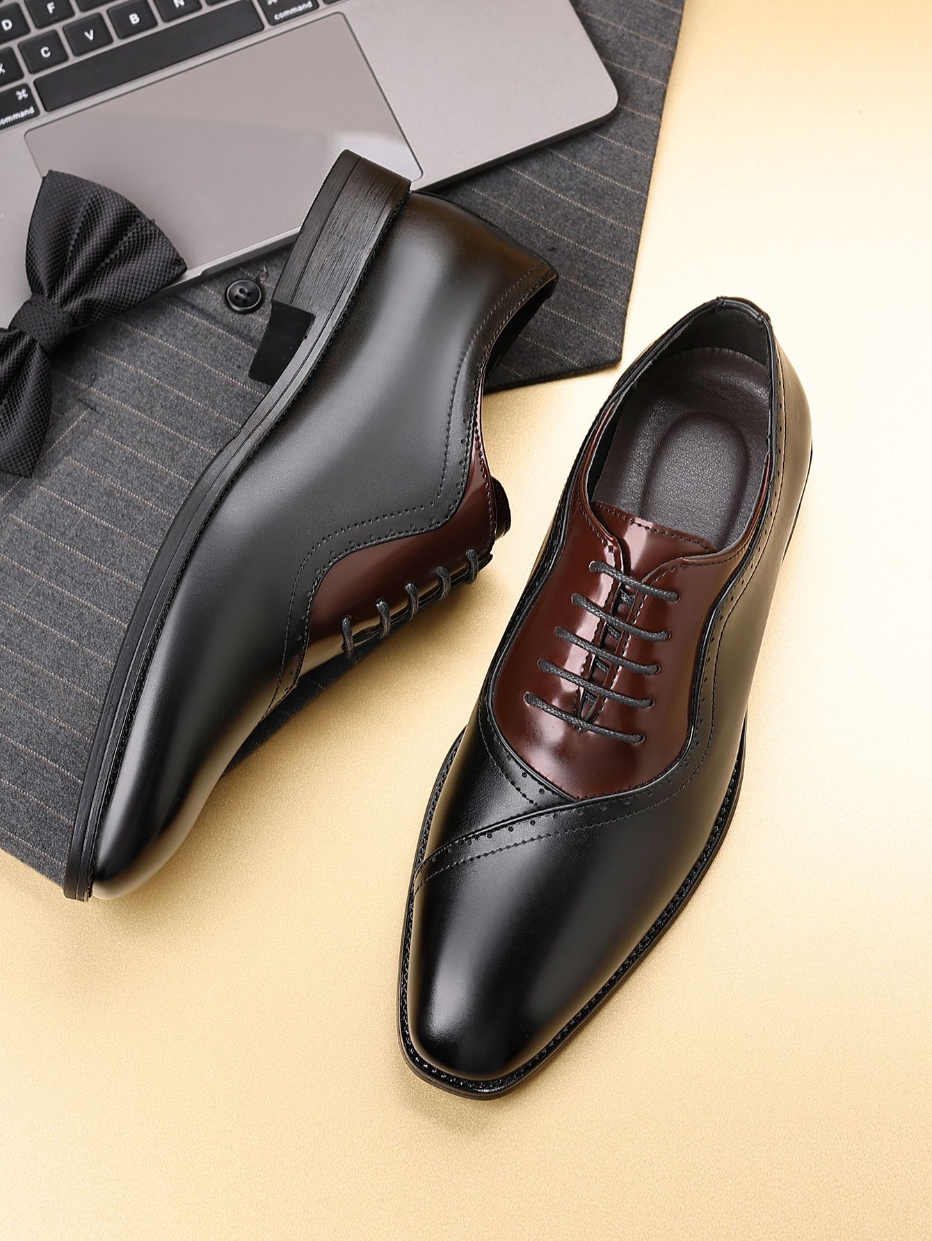Dress Polishing Square Toe Lace up Leather Shoes for Men Oxford Men Plus Size Men Leather Shoes Men's Shoes