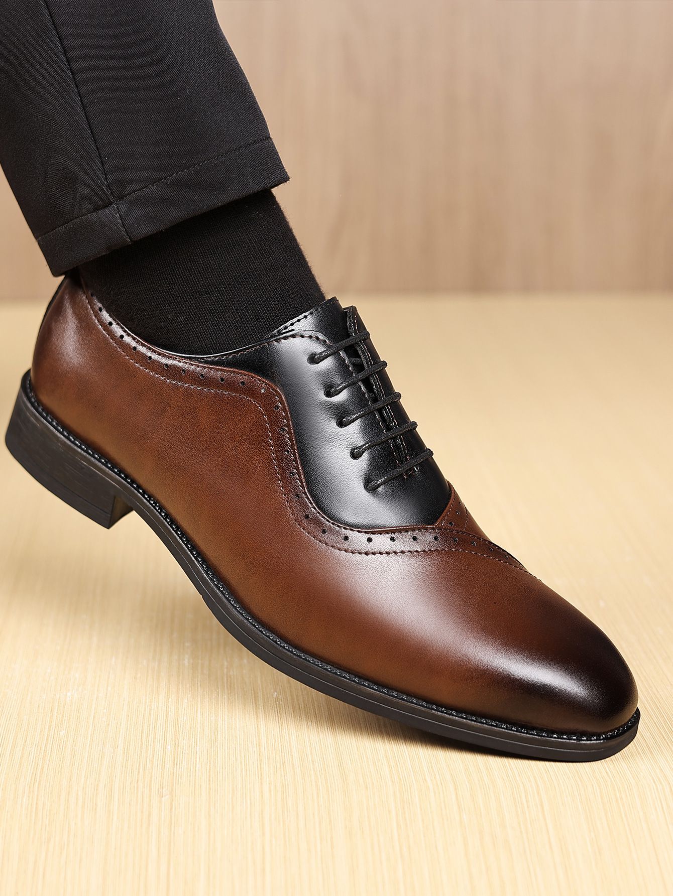 Dress Polishing Square Toe Lace up Leather Shoes for Men Oxford Men Plus Size Men Leather Shoes Men's Shoes