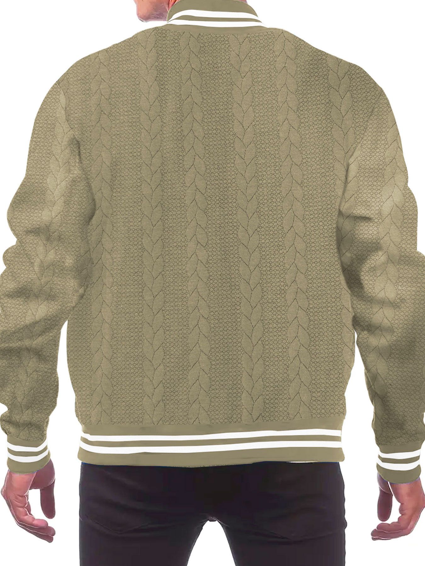 Men's Clothing Tops Jackets Spring Autumn New Jacquard European American Buckle Design Trendy Fashion Solid Color Men's Cardigan Baseball Jacket
