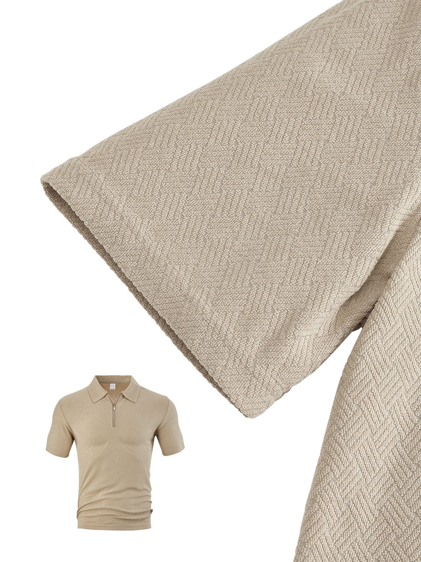 Men's Summer Collar Short Sleeved Shorts Two-Piece Set Jacquard Fabric Men's Casual Sports Suit Men's Clothing Sets Two-Piece Outfits