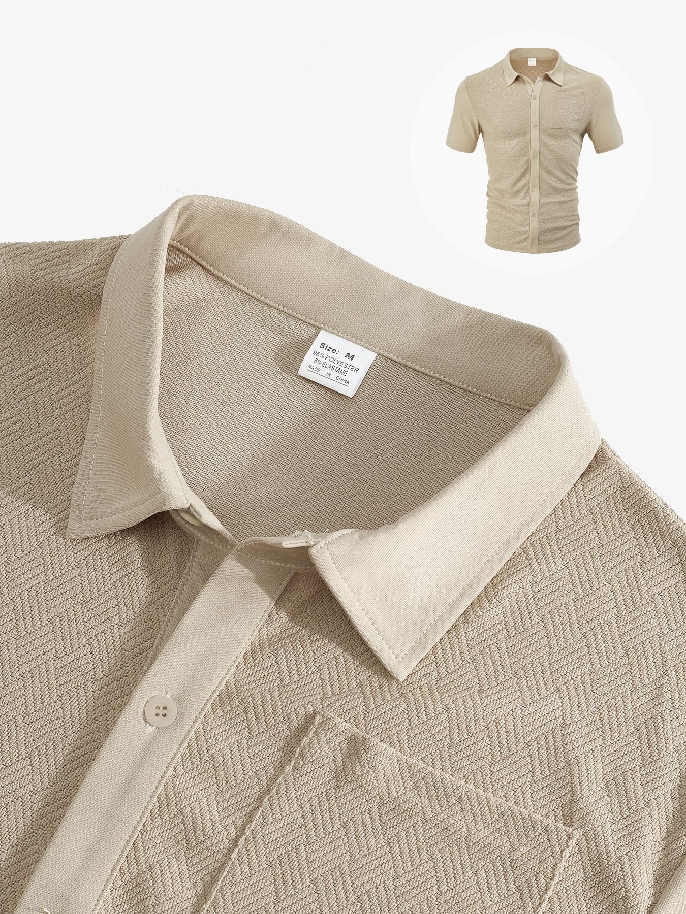 Men's Clothing Tops Men's Summer Loose Breathable Lapel Cardigan Jacquard Short Sleeved Men's Shirt