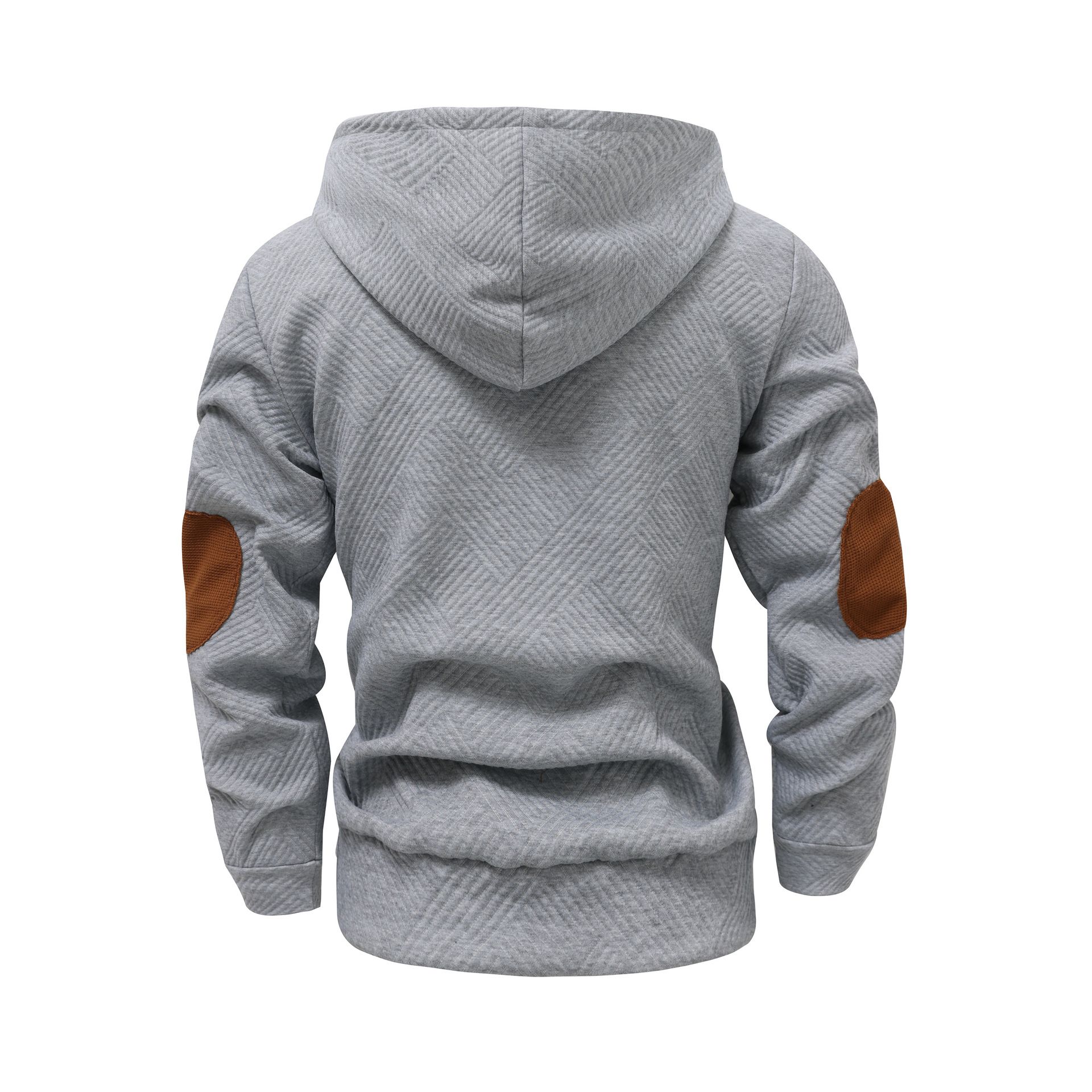 Men's Clothing Tops Sweatshirts Hoodies Autumn Winter New European American Men's Solid Color Jacquard Hooded Sweatshirt Loose Sporty Casual Outerwear
