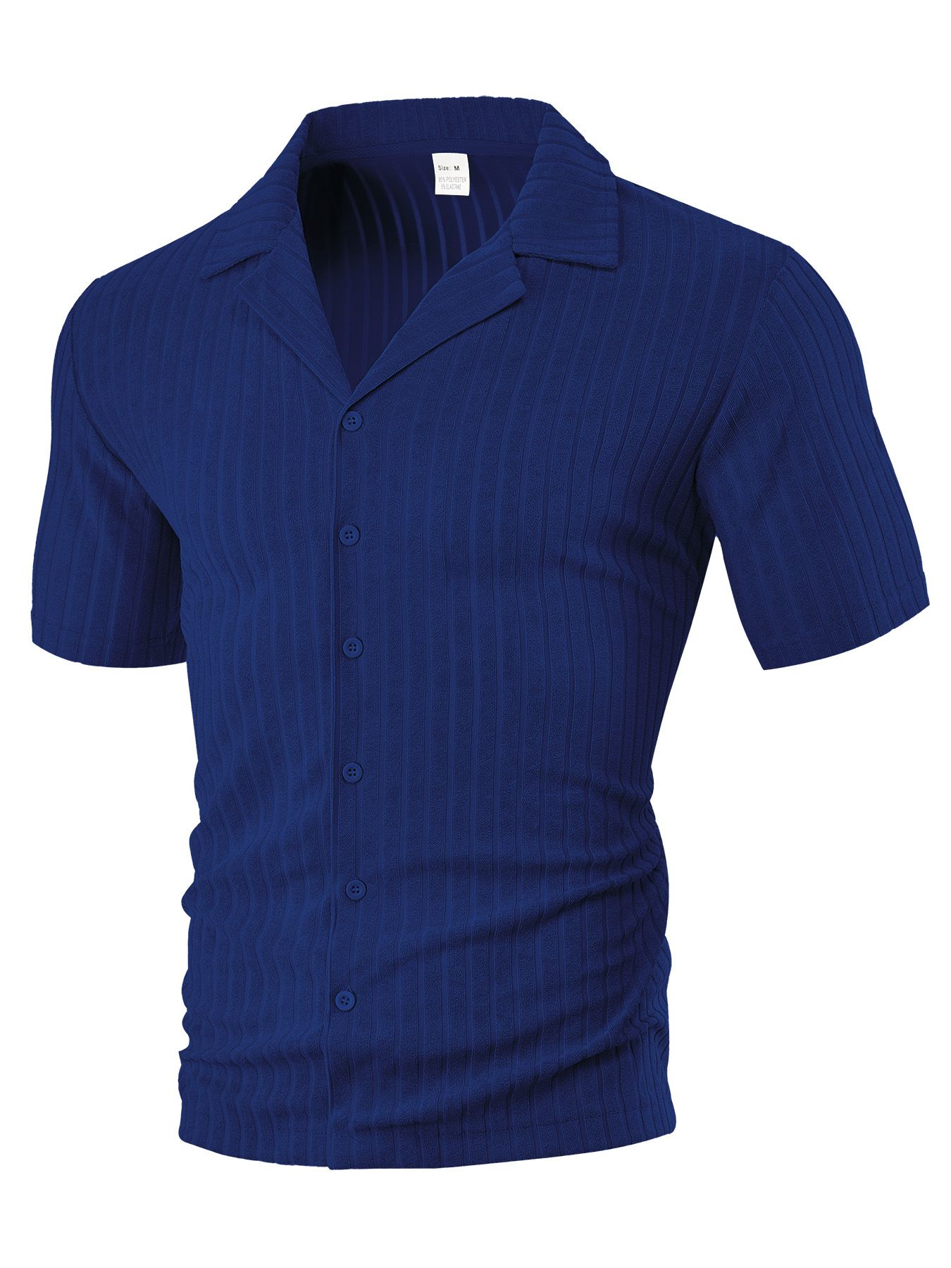 Men's Clothing Tops T-Shirts Men's Summer Loose Casual Breathable Lapel Cardigan Solid Color Towel Jacquard Short Sleeved Men's Shirt
