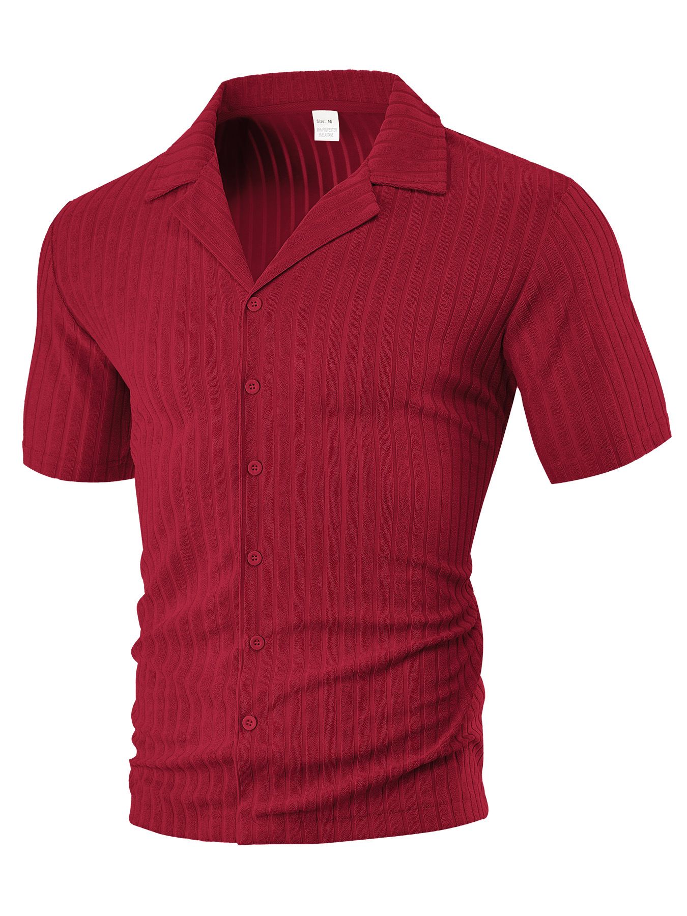 Men's Clothing Tops T-Shirts Men's Summer Loose Casual Breathable Lapel Cardigan Solid Color Towel Jacquard Short Sleeved Men's Shirt